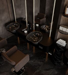 Dark Contemporary Barber Shop Interior (2)